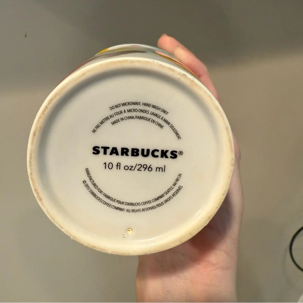 ❤️ Starbucks Valentine Watercolor Hearts Ceramic Travel Tumbler 10 oz with Lid